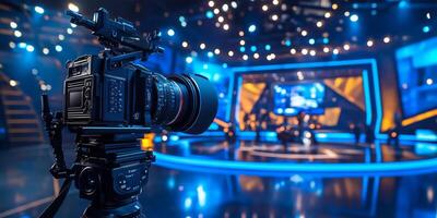 A professional studio uses a highquality camera system to capture vibrant lights and intricate designs, creating an exciting live broadcast that viewers will cherish and remember photo