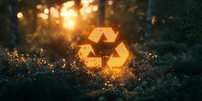This icon represents the circular economy, emphasizing the importance of reusing materials and recycling resources for a sustainable and healthy environment for future generations photo