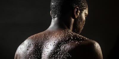 The image shows a closeup of an individuals back, revealing rashes similar to monkeypox, highlighting the importance of recognizing such health conditions for effective public health management photo