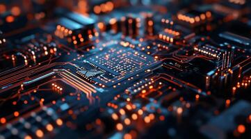 Delve into the intricate and fascinating details of modern microchip circuitry, which showcases cuttingedge technology and vibrant, sophisticated circuitry design that powers todays electronics photo