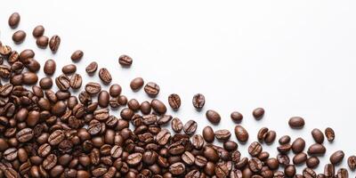 A stunning and beautiful arrangement of coffee beans creates an elegant appearance, complete with ample copy space that is perfect for coffee lovers and promotional marketing materials aimed at them photo