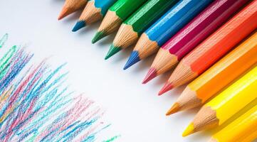 An impressive and vibrant array of beautifully colored pencils, showcasing a variety of hues for artistic inspiration photo