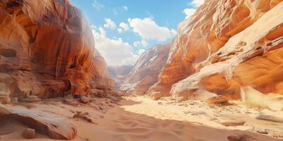 Discover the stunning beauty of Wadi Disah in Saudi Arabias Tabuk region, known for its magnificent red rock formations and breathtaking desert landscapes that will leave you in awe photo