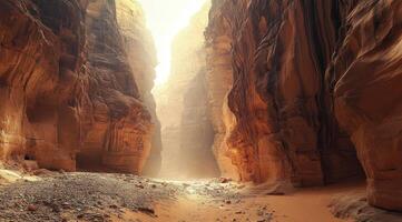 Discover Wadi Disah in Tabuk, Saudi Arabia. Known for its cliffs and beautiful scenery, its perfect for adventure seekers and nature lovers looking for memorable outdoor experiences photo