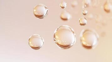 Bubbles float effortlessly, creating a mesmerizing ballet against a tranquil backdrop, evoking calm tranquility photo