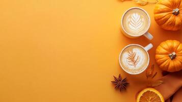 Embrace the cozy autumn vibe with delicious pumpkin lattes perfect for Thanksgiving. They blend fresh seasonal ingredients and warm spices to celebrate this wonderful time of year photo