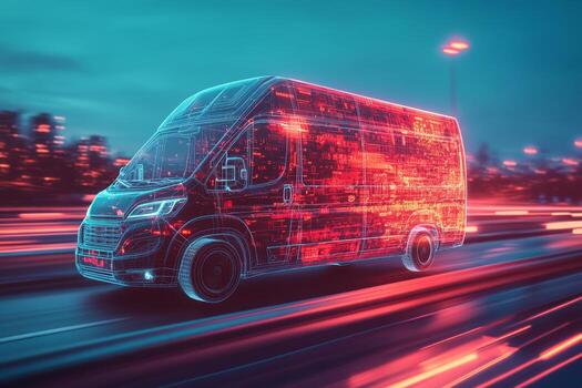 We are transforming deliveries with selfdriving vans using advanced GPS, accessible via a smartphone app, improving package delivery efficiency in urban areas, making it faster and more reliable photo