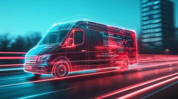 Discover selfdriving vans revolutionizing urban package deliveries with advanced GPS tracking and seamless app integration, enhancing efficiency and convenience for all delivery customers photo