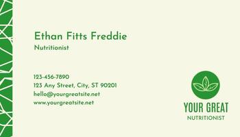Nutritionist Business Card template