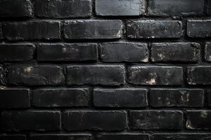This captivating image shows a closeup of a black brick wall with a unique textured surface and intricate patterns, making it ideal for minimalistic design projects and creative endeavors photo