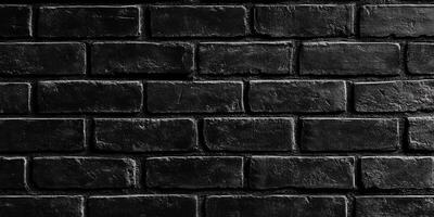 This image shows a closeup of a textured black brick wall with a minimalistic monochrome pattern, ideal for stylish backgrounds, contemporary designs, and abstract art, making it a versatile choice photo