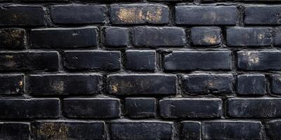 This closeup image highlights a textured black brick wall with a minimalistic abstract pattern, ideal for architectural backgrounds and design, enhancing visual appeal with a contemporary aesthetic photo