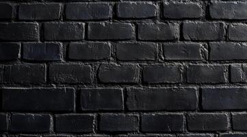 This image features a closeup of a black brick wall, emphasizing its rich texture and unique patterns in a minimalistic abstract style, highlighting details that enhance its visual impact photo