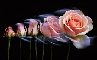 Rose Blooming Sequence for a Timeless Valentine Background photo