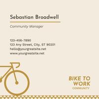 Bike to Work Community Square Business Card template