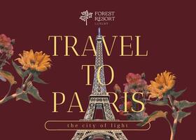Paris greeting card design ideas template