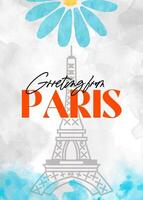 Greeting from Paris Tourism Destination Card template