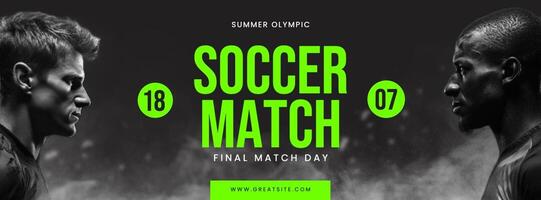 Minimalist Soccer Match Facebook Cover template