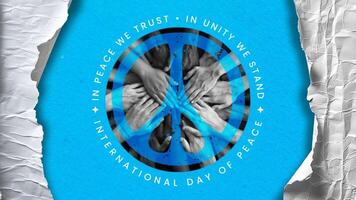 International Day of Peace with People Holding Hands Together for Mobile Facebook Cover template
