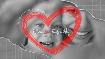 Adoption Agency Template with Mother and Daughter for Mobile Facebook Cover