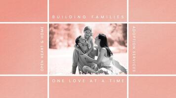 Minimalist Adoption Agency Template with Happy Family for Mobile Facebook Cover