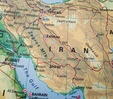 Closeup view of map - Iran Map Background photo