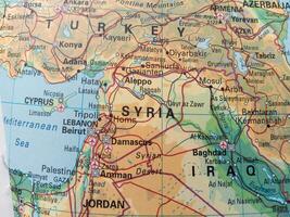 Closeup view of map - Syrian Map Background photo