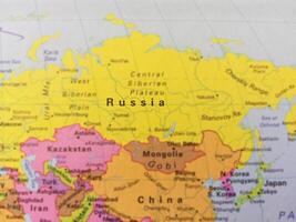 Closeup view of map - Russia Map Background photo