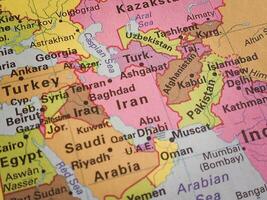Closeup view of map - Iran - Turk Map Background photo