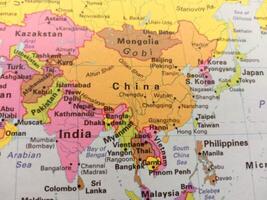 Closeup view of map - China Map Background photo