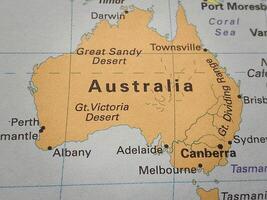 Closeup view of map - Australia Map Background photo