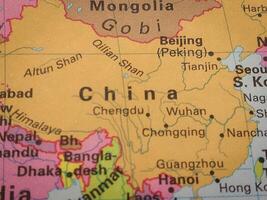 Closeup view of map - China Map Background photo