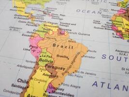 Closeup view of map - Brazil Map Background photo