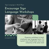 Sign Language (inclusivity in work place) Linkedin Post template