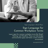 Sign Language (inclusivity in work place) Linkedin Post template