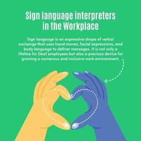 Sign language interpreters in The Workplace Infographic Template
