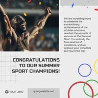 Linkedin Olympic Congratulations Post template