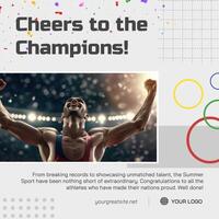 Linkedin Olympic Congratulations Post template