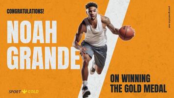 congratulations gold medal social media post template