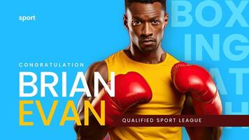 Red Minimalist Congratulation Qualified Boxing Twitter Post template
