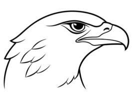 A side view of a very angry bird head line art vector