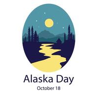 Alaska day illustration. October 18. Suitable for greeting card, poster and banner. vector