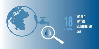 Holiday World Water Monitoring Day. October 18. Design Suitable For Posters, Banner, Backgrounds, And Greeting Cards World Water Monitoring Day Themed. vector