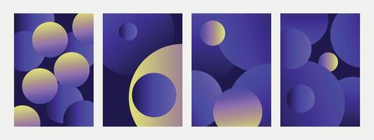 Gradient poster background set. Cover template in minimalist style. Design for social media, banner, flyer, cover. vector
