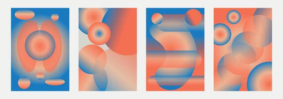 Minimalistic gradient poster set. Design for social media, banner, flyer, cover vector