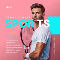 Minimalist Summer Olympic Tennis Instagram Post template