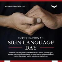 Sign Language Day Instragram Post template