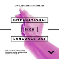 Sign Language Day for Instragram Post Template