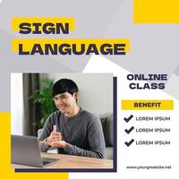 Sign Language Online Class Instagram Post template