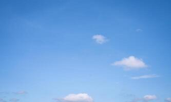 Beautiful blue sky and white cumulus clouds abstract background. Cloudscape background. Blue sky and fluffy white clouds on sunny days. Beautiful blue sky. World Ozone Day. Ozone layer. Summer sky. photo